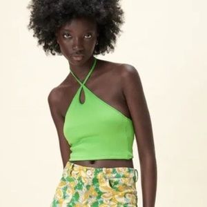 zara crossed halter top